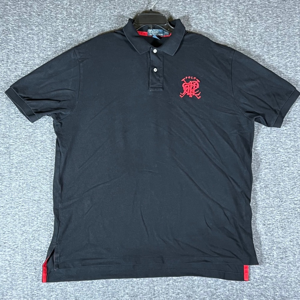 Polo by Ralph Lauren Men's XXL Polo Shirt‎ Black Red Embroidered Logo